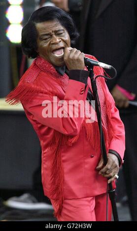 James Brown Torcia Olimpica Concerto Foto Stock