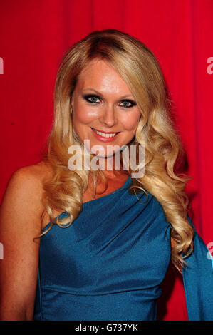 Michelle Hardwick in arrivo per i British SOAP Awards 2014 all'Hackney Empire, 291 Mare St, Londra. Foto Stock