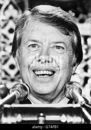 Georgia Peanut milionario Jimmy carter, che dovrebbe essere nominato candidato del partito democratico per le elezioni presidenziali americane. Foto Stock