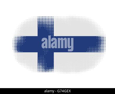 Bandiera della Finlandia simbolo vettore mezzitoni illustrazione dello sfondo Illustrazione Vettoriale