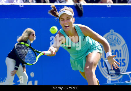 Johanna Konta (GB) giocando a Aegon International, Eastbourne, 21 giugno 2016. Foto Stock