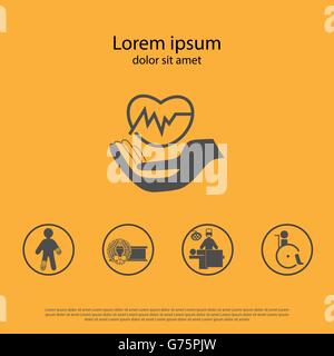 Salute icona di assicurazione Illustrazione Vettoriale