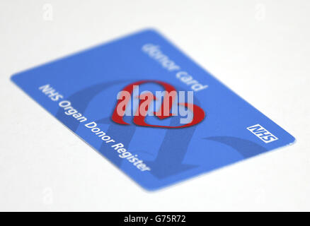 Nuovo NHS di donatore di organi registrati card stock Foto Stock