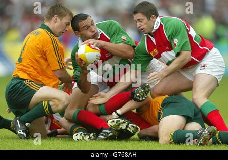 Il Galles v Australia Rugby Sevens - Giochi del Commonwealth Foto Stock