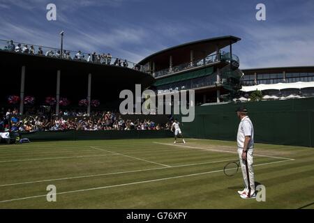 Tennis - 2014 campionati di Wimbledon - giorno dodici - All England Lawn Tennis e Croquet Club Foto Stock