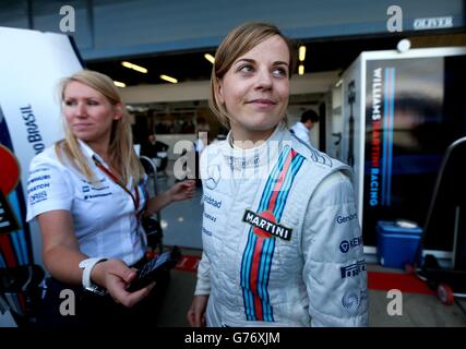 Motor Racing - Campionato del mondo di Formula uno - Gran Premio di Gran Bretagna 2014 - Giornata di pratica - circuito di Silverstone. Williams Susie Wolff durante la giornata di prove al circuito di Silverstone, Towcester. Foto Stock