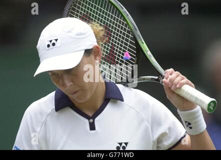Seles a Wimbledon Foto Stock