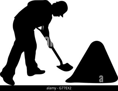 Lavoratore isolato su bianco Illustrazione Vettoriale