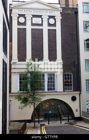 La Royal Society of Arts, Durham House Street ingresso, London, Regno Unito Foto Stock