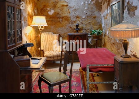 La cella della prigione del gangster al Capone. Eastern State Penitentiary, Philadelphia, Pennsylvania, USA. Foto Stock