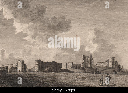 Il Castello di Pevensey, Sussex piastra 1. GROSE, antica stampa 1776 Foto Stock