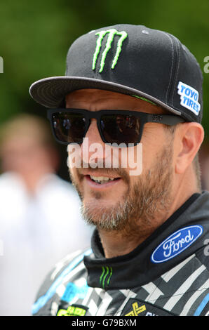 Ken Block al Goodwood Festival of Speed, Regno Unito, 2016. Pilota di rally per la Hoonigan Racing Division, precedentemente nota come Monster World Rally Team Foto Stock