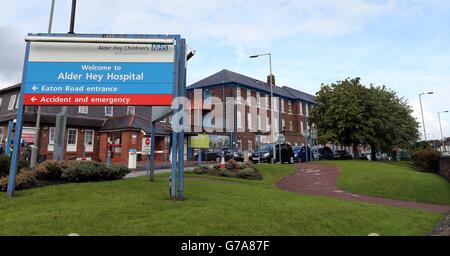 Una visione generale dell'Alder Hey Children's Hospital di Liverpool, che è stato considerato "chiedere miglioramenti" dagli ispettori. Foto Stock