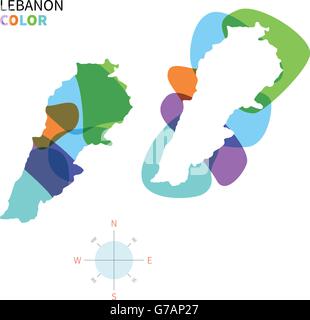 Vettore astratto colore Mappa di Libano Illustrazione Vettoriale