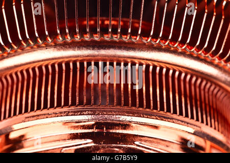 Rame dello scambiatore di calore della CPU, Extra close up Foto Stock