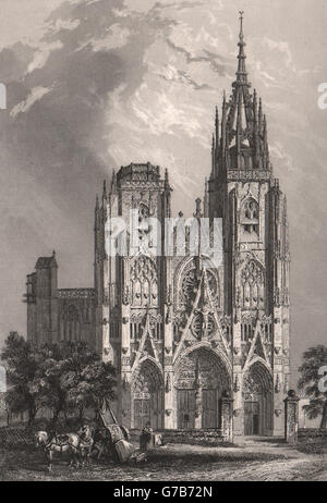 CHÂLONS-en-Champagne. La cattedrale di Notre Dame de l'Épine. Marne, antica stampa 1844 Foto Stock