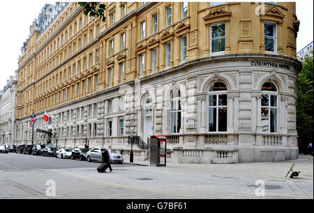 Foto d'inventario del Corinthia Hotel, a Whitehall Place, nel centro di Londra. Foto Stock