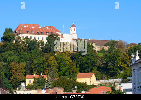 Il castello di Špilberk, Brno (Brünn), Repubblica Ceca Jihomoravsky, Südmähren, Moravia del Sud, Foto Stock