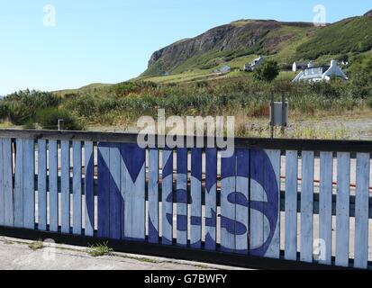 Indipendenza scozzese referendum - Sì voto segno - Uig, Isola di Skye Foto Stock