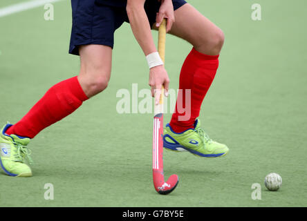 Sainsbury's 2014 School Games - 4 settembre 2014: Inghilterra Red Boys contro Inghilterra Blue Boys in Hockey durante i Sainsbury's 2014 School Games, tenutosi presso l'Armitage Site di Manchester Foto Stock