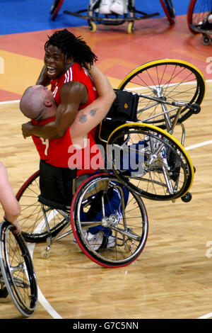 Paralimpiadi 2004 basket in carrozzella Quarterfinal Foto Stock