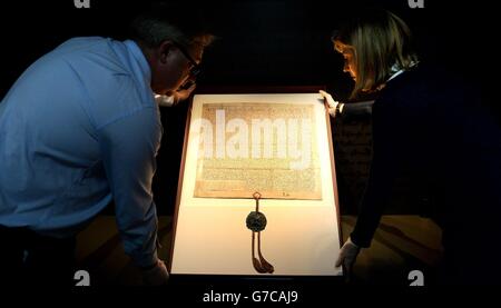 Magna Carta in Galleria del Patrimonio - Londra Foto Stock