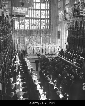 Royalty - Queen Mary servizio funebre - alla cappella di San Giorgio, Windsor Foto Stock