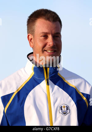 Golf - 40° Ryder Cup - primo giorno di pratica - Gleneagles. Henrik Stenson in Europa Foto Stock