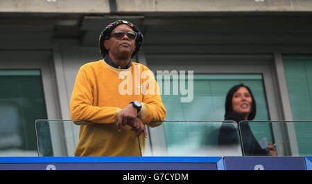 Calcio - Barclays Premier League - Chelsea / Aston Villa - Stamford Bridge. L'attore Samuel L Jackson a Stamford Bridge durante la partita della Barclays Premier League a Stamford Bridge, Londra. Foto Stock