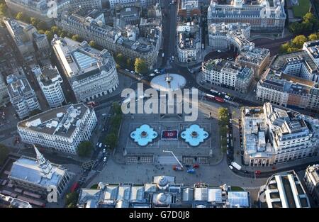 Trafalgar Square. Veduta aerea di Londra che mostra Trafalgar Square. Foto Stock