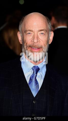 'Whiplash' Premiere - Londra. J.K Simmons partecipa alla prima del nuovo film Whiplash al cinema Odeon di Londra. Foto Stock