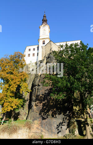 Il castello di Děčín, Děčín (Tetschen), Repubblica Ceca Ustecky, Aussiger Regione Usti nad Labem regione, Foto Stock