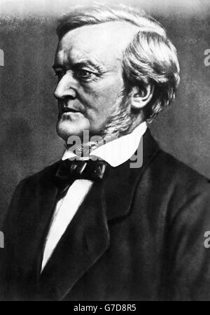 Ritratto del compositore, direttore teatrale, polemicista e direttore d'orchestra tedesco Richard Wagner. Circa 1870. Foto Stock