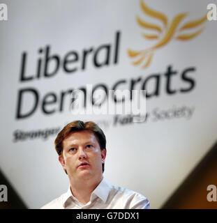 Segretario generale del Tesoro Danny Alexander che parla durante il secondo giorno della conferenza autunnale dei liberaldemocratici all'auditorium Clyde di Glasgow, Scozia. Foto Stock