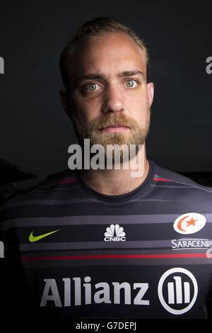 Rugby Union - lancio europeo del rugby - Twickenham Stoop. Alistair Hargreaves, Saracens durante il lancio europeo di rugby a Twickenham Stoop, Londra. Foto Stock