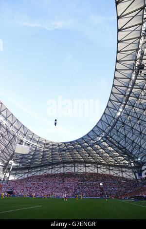 MARSEILLE, Francia - 21 giugno 2016: vista panoramica di Stade Velodrome stadium durante UEFA EURO 2016 gioco Ucraina v Polonia Foto Stock