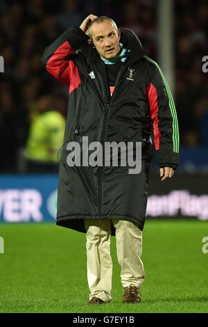 Rugby Union - Aviva Premiership - Gloucester / Harlequins - Kingsholm Stadium. Harlequins Direttore di Rugby Conor o'Shea prima della partita Aviva Premiership al Kingsholm Stadium di Gloucester. Foto Stock