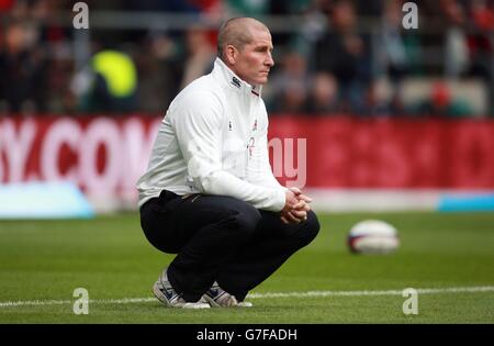 Rugby Union - QBE International 2014 - Inghilterra / Nuova Zelanda - Twickenham. L'inglese allenatore Stuart Lancaster durante il QBE International a Twickenham, Londra. Foto Stock