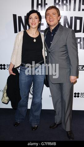 L'attore Martin Freeman arriva per il 7° premio annuale British Independent Film Awards, all'Hammersmith Palais nella parte ovest di Londra. Foto Stock
