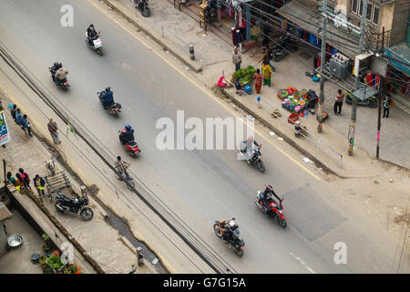 Vista aerea di una strada a Kathmandu in Nepal Foto Stock