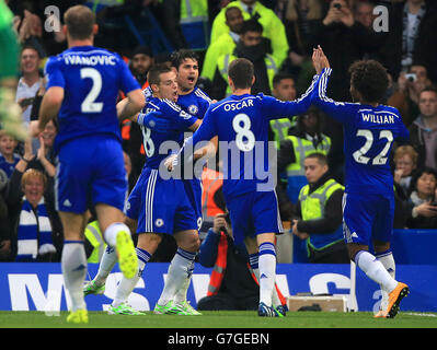 Calcio - Barclays Premier League - Chelsea / West Bromwich Albion - Stamford Bridge. Chelsea Diego Costa festeggia il primo gol del suo lato durante la partita della Barclays Premier League a Stamford Bridge, Londra. Foto Stock