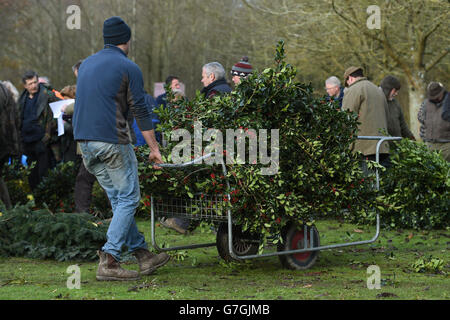 Tenbury vischio e agrifoglio auction Foto Stock