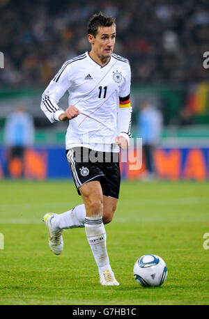 Miroslav KLOSE, la Germania, la partita di calcio internazionale, amichevole, Germania - Paesi Bassi 3:0, Imtech Arena, Amburgo Foto Stock