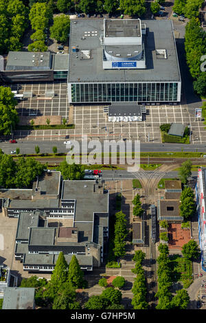 Vista aerea, MiR Musiktheater im Revier e VHS Gelsenkirchen, Gelsenkrichen, Ruhr, Renania settentrionale-Vestfalia, Germania, Europa, antenna Foto Stock