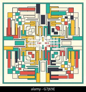 Abstract punteggiato quadrati colorati sfondo vettoriale Illustrazione Vettoriale