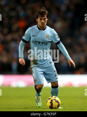 Calcio - Barclays Premier League - Manchester City v Arsenal - Etihad Stadium. David Silva, Manchester City Foto Stock