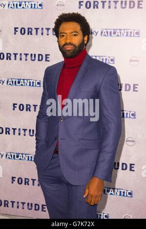 Nicolas Pinnock partecipa alla prima mondiale di Fortitude all'8 Northumberland Avenue, Londra. Foto Stock