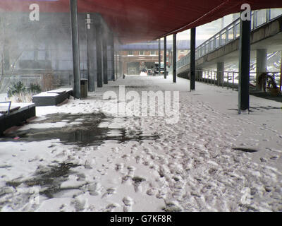 New York: tempesta di neve coperte dal Quartiere Finanziario Foto Stock