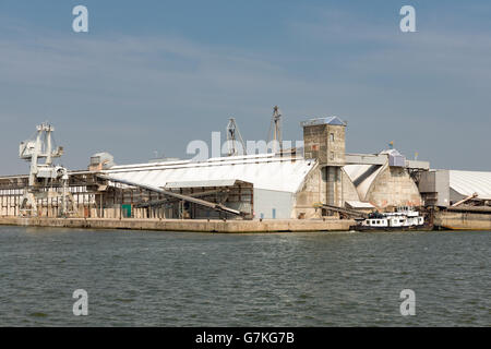 Grande magazzino di stoccaggio nel porto di Anversa, Belgio Foto Stock