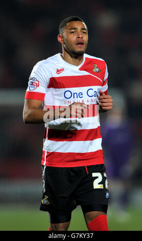 Calcio - Sky Bet League One - Doncaster Rovers v Notts County - Keepmoat Stadium. REECE Wabara, Doncaster Rovers Foto Stock